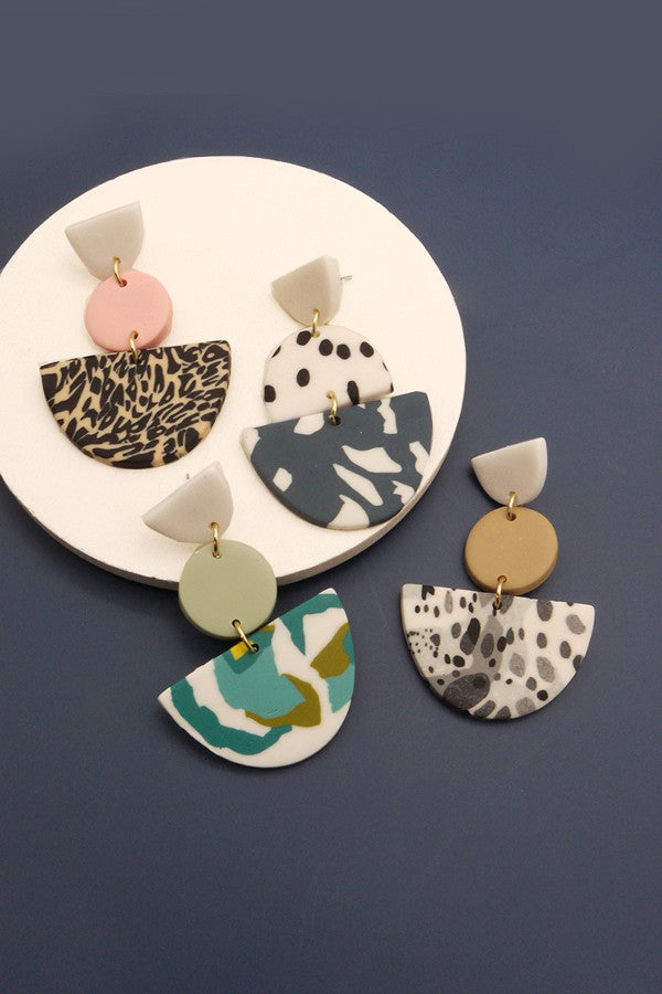 Artsy Polymer Drop Earrings