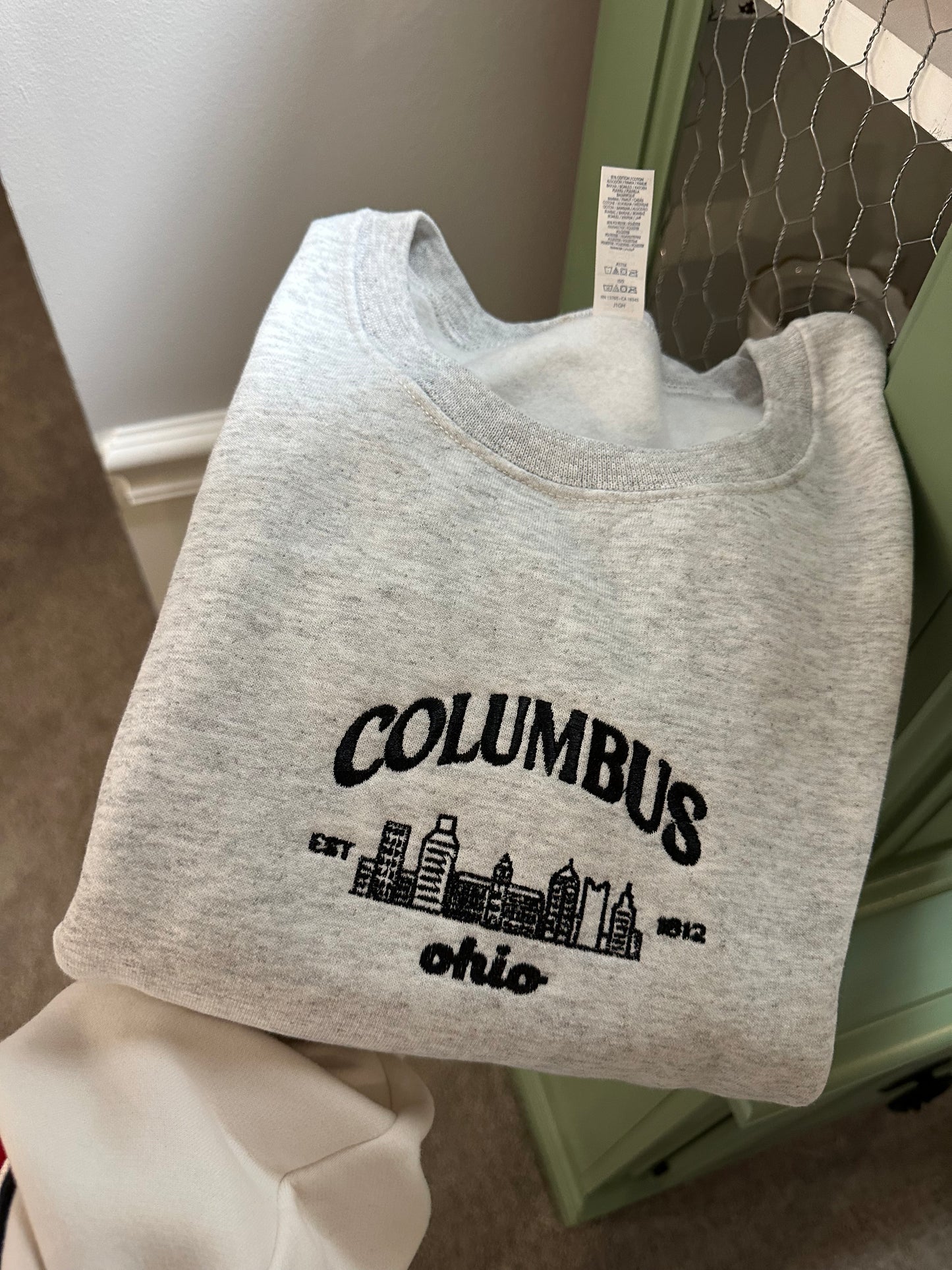 Columbus Ohio Embroidered Crew Neck