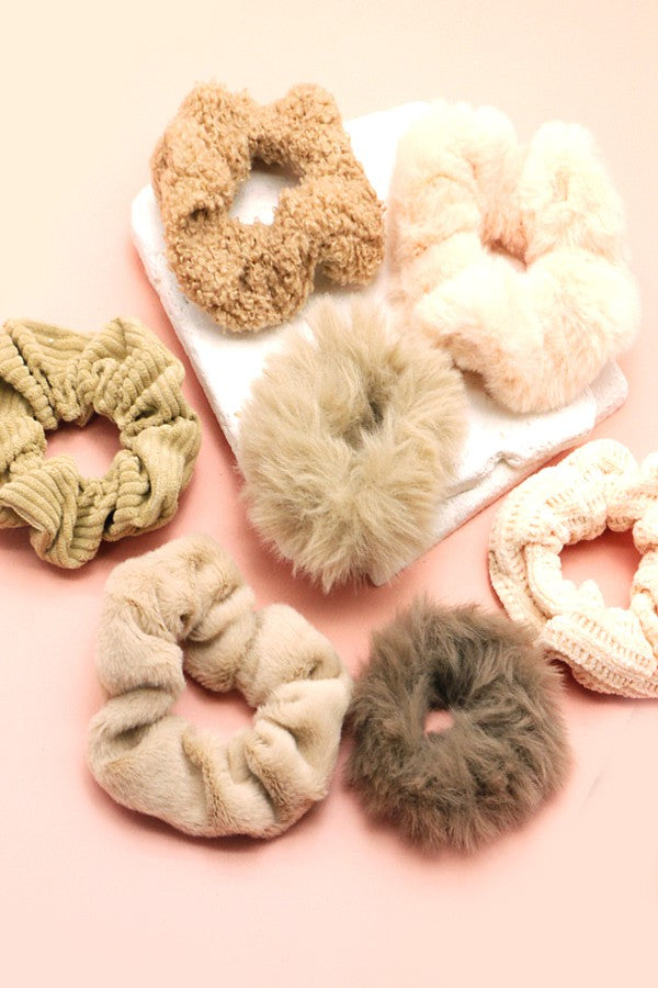 FOUR SETS - SUPER SOFT SCRUNCHES SET OF 7