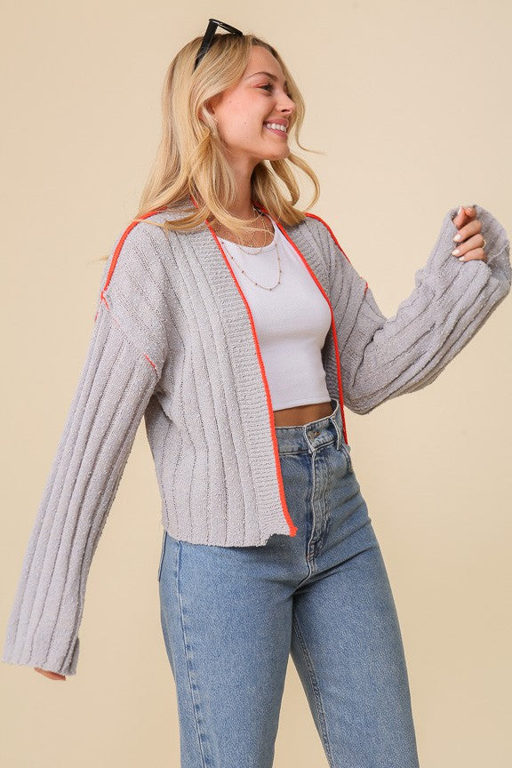 Tara Contrast Sweater Cardigan