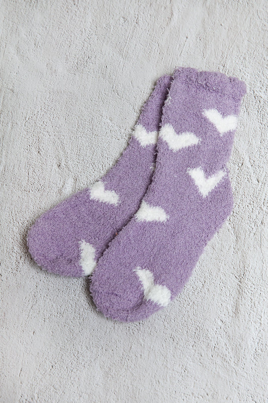 Hearts Fuzzy Socks