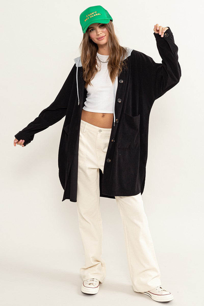 The Avril Corduroy Hoodie Jacket