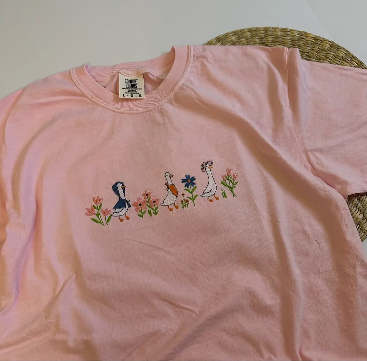 Spring Geese Embroidered Tee