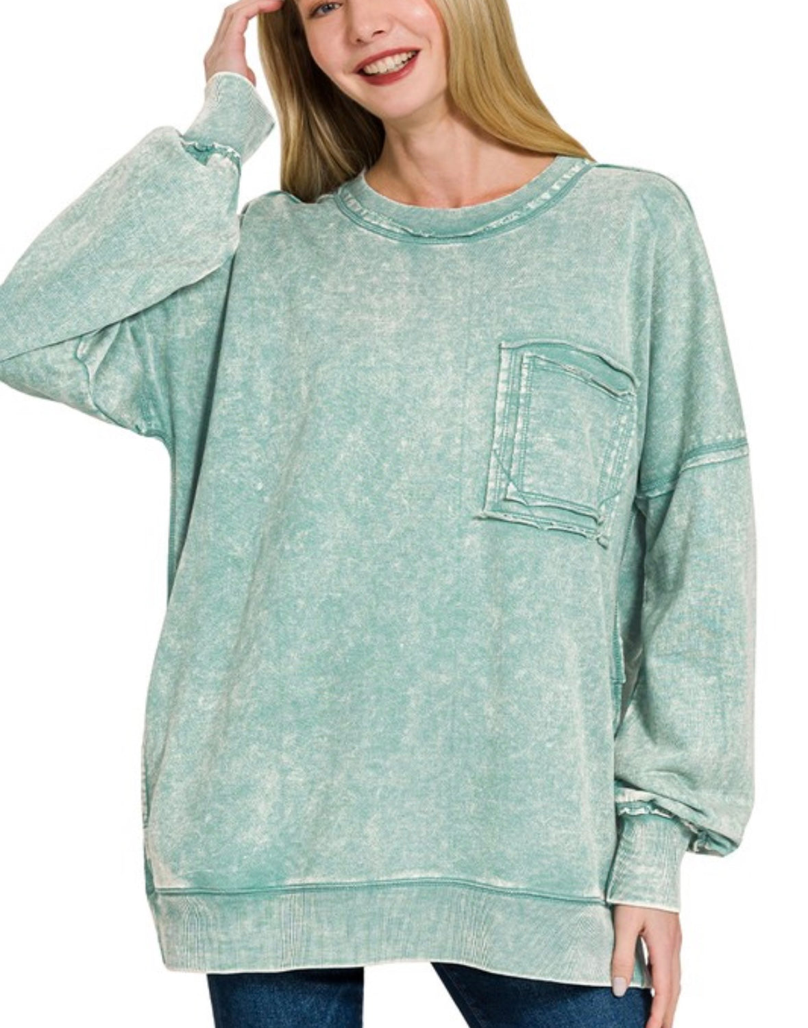 FIVE COLORS : Amelia French Terry Pocket Pullover