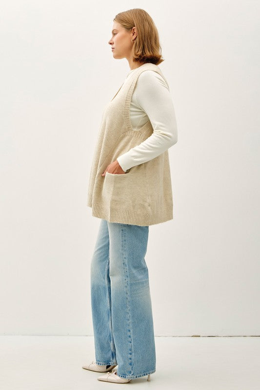 Autumn Flowy V-Neck Vest