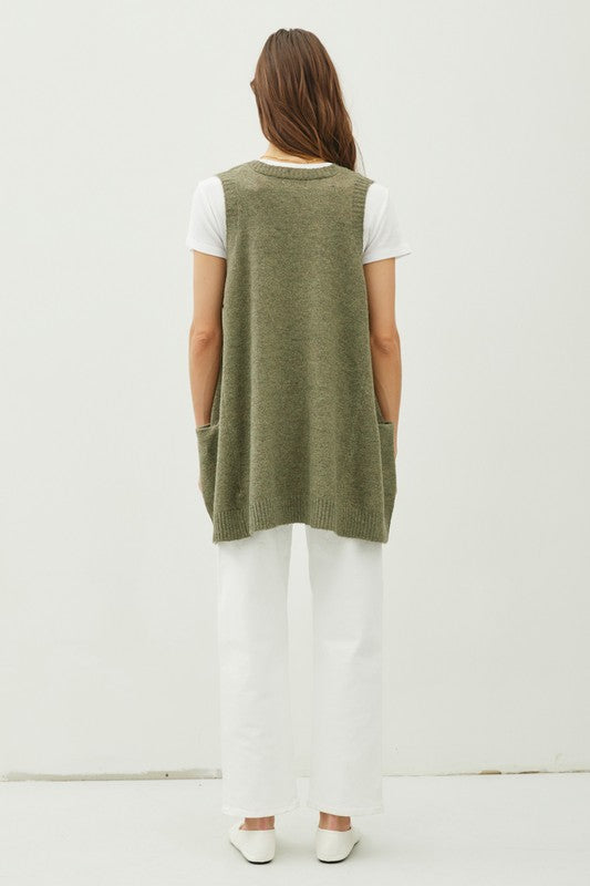Autumn Flowy V-Neck Vest