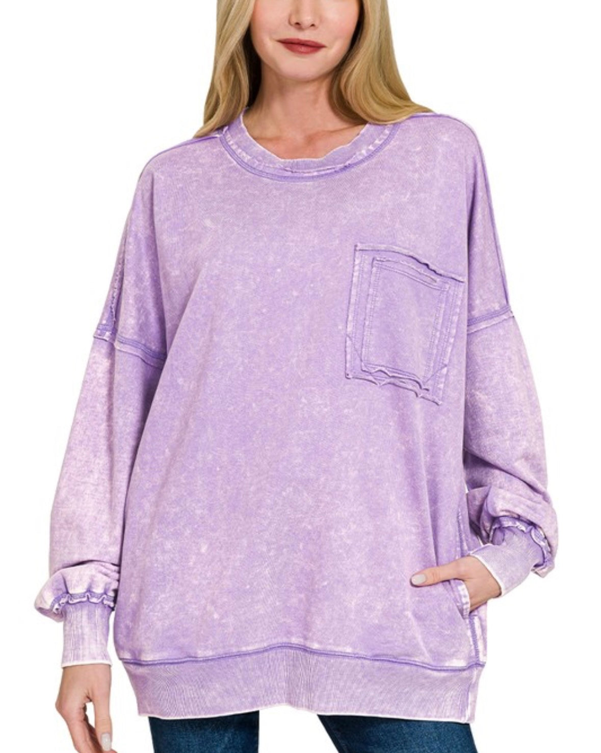 FIVE COLORS : Amelia French Terry Pocket Pullover