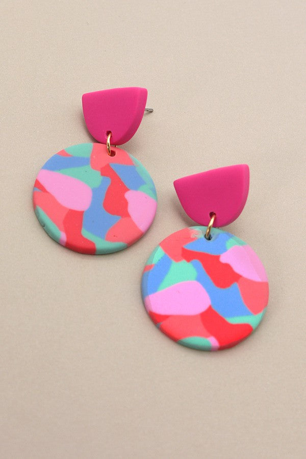 Camo Splash Polymer Earrings