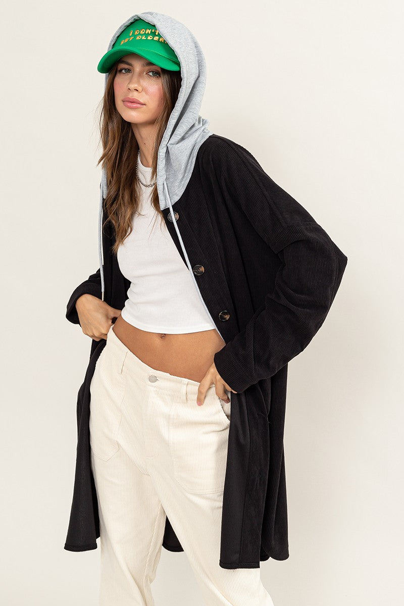 The Avril Corduroy Hoodie Jacket