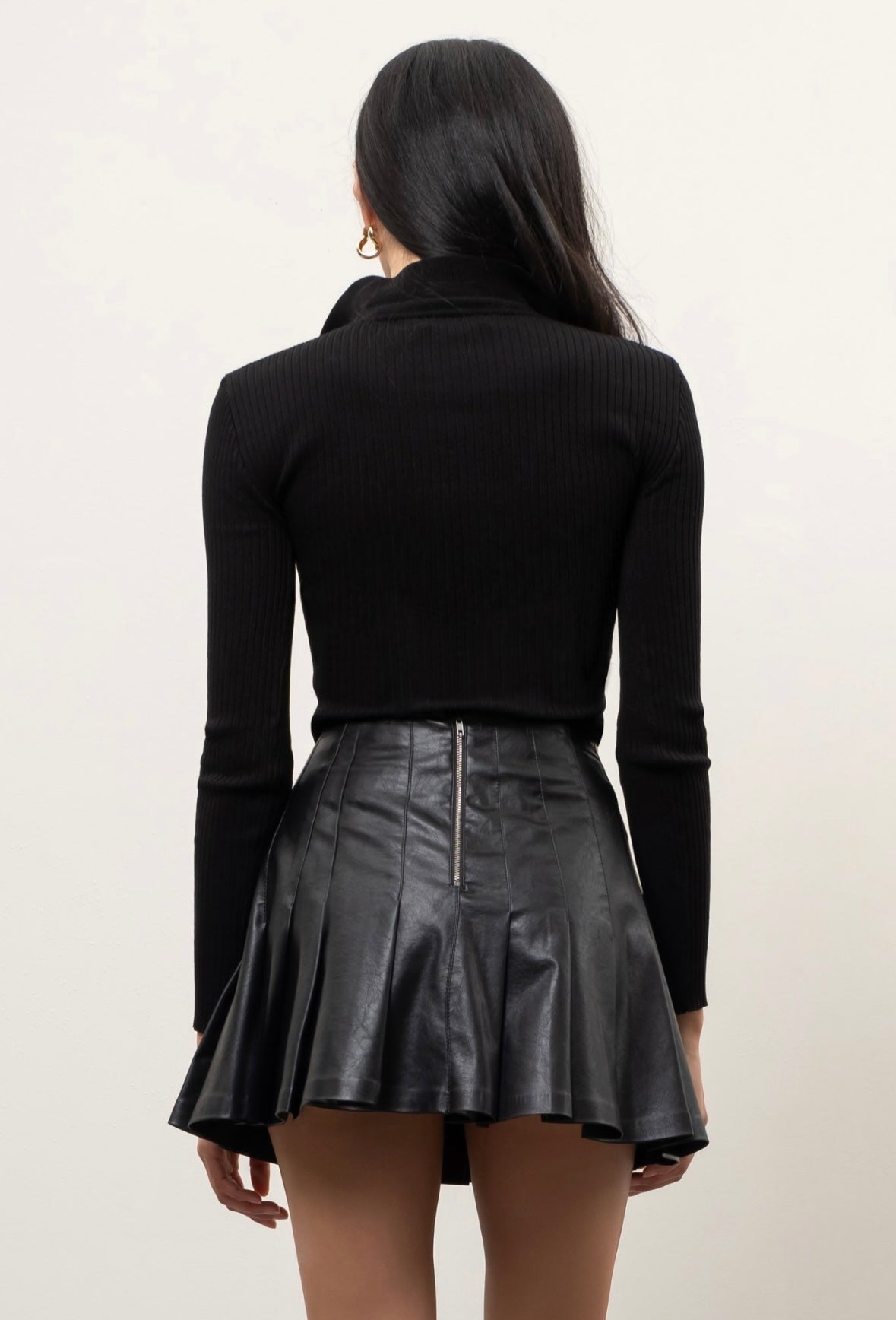 Ribbed Collared Long Sleeve
