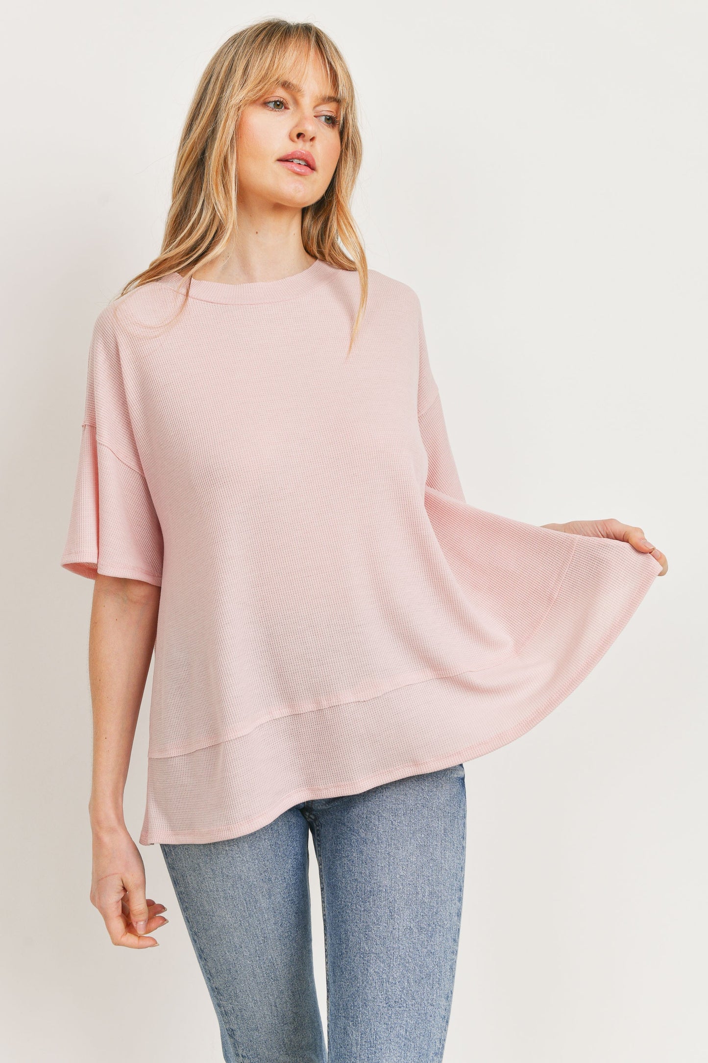 FOUR COLORS - Sandy Round Neck Short Sleeve Top