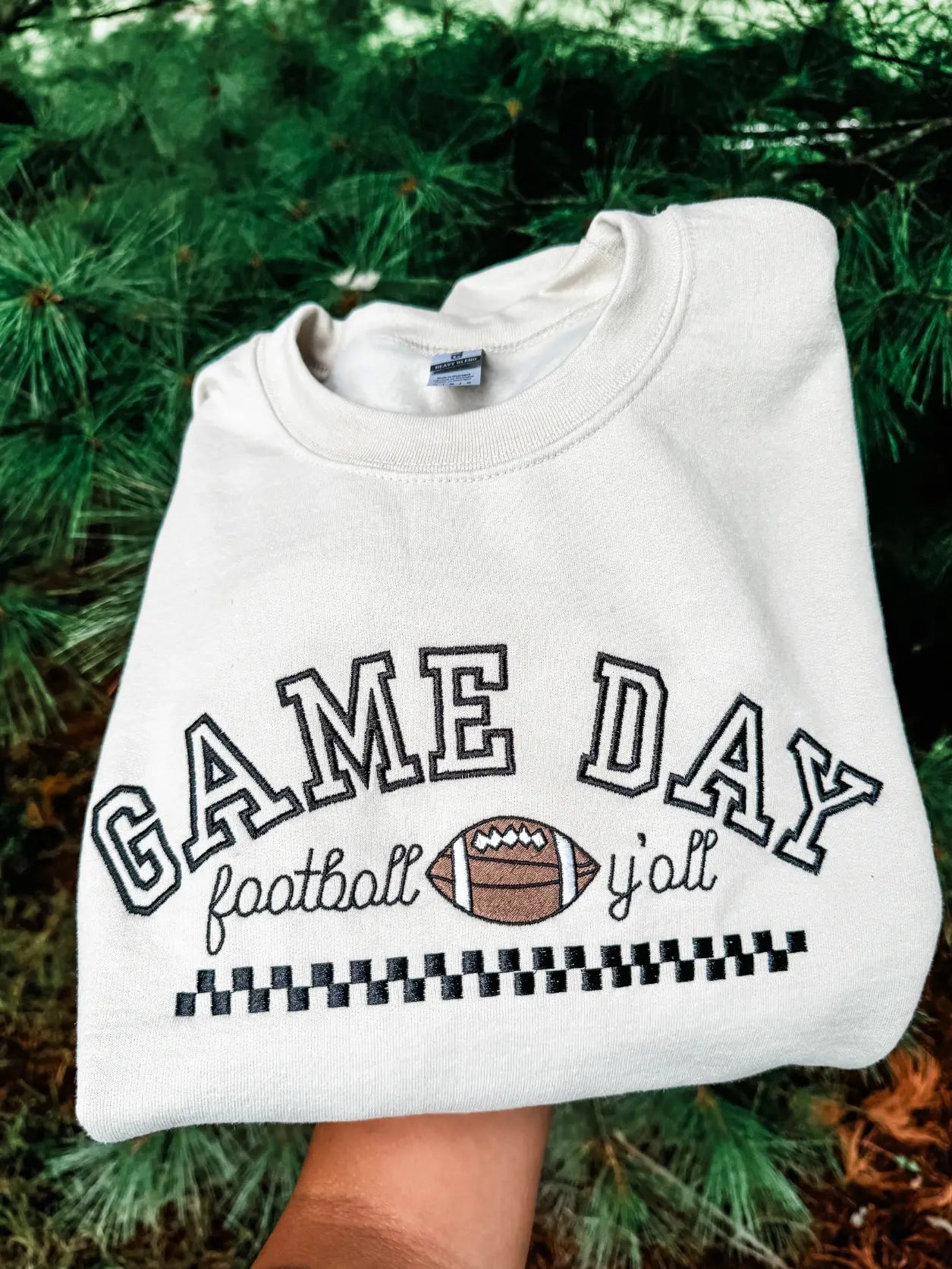 Game Day Embroidered Crew Neck