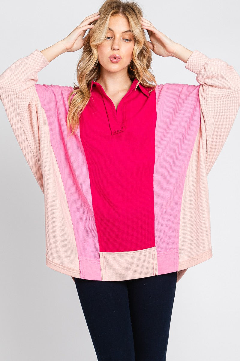 TWO COLORS - Catherine Colorblock Oversized Top