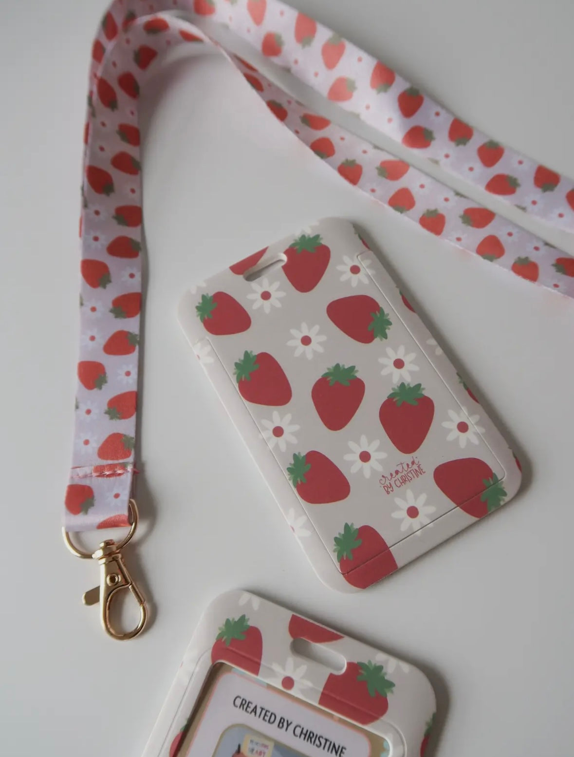 Strawberry Cream Lanyard & Badge Holder