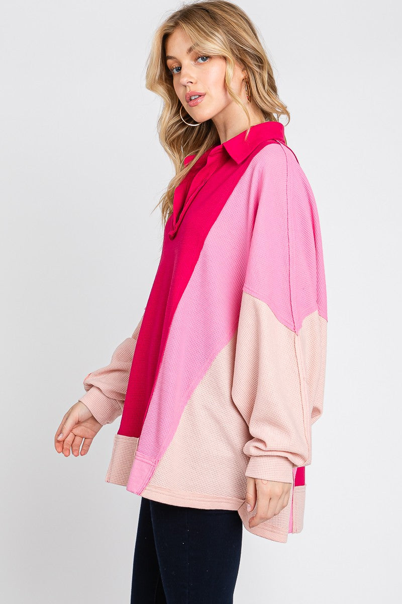 TWO COLORS - Catherine Colorblock Oversized Top