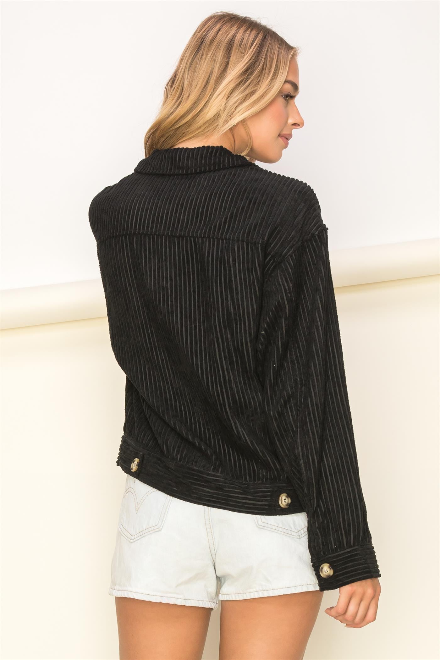 TWO COLORS - Dream Corduroy Flap Pocket Jacket