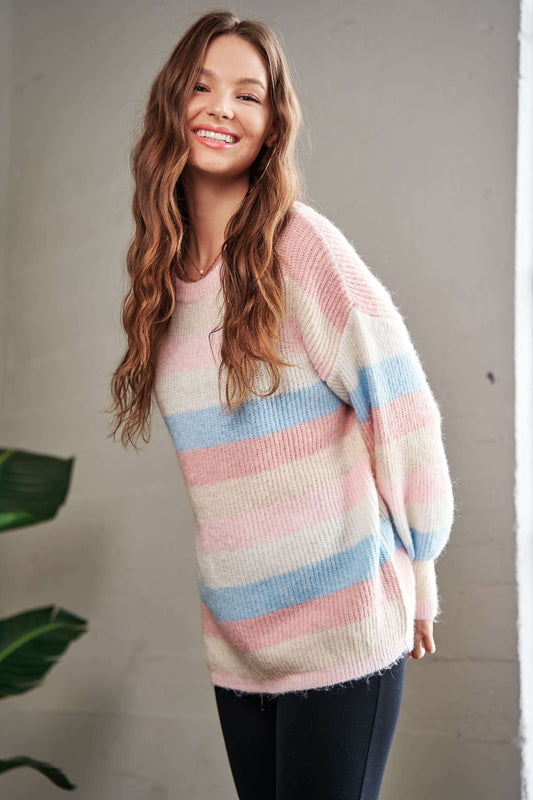 Pastel Dream Striped Sweater