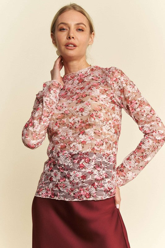 Fiona Floral Mesh Layering Top