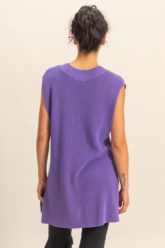 V-Neck Knitted Vest