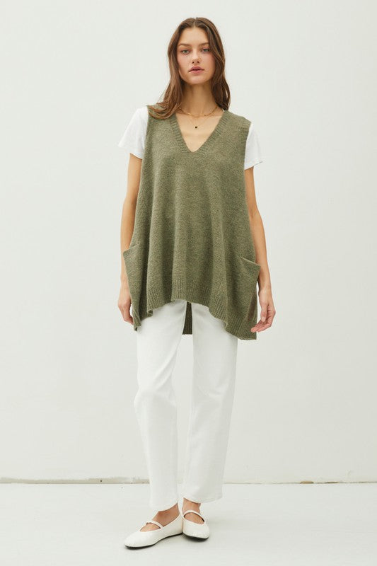 Autumn Flowy V-Neck Vest