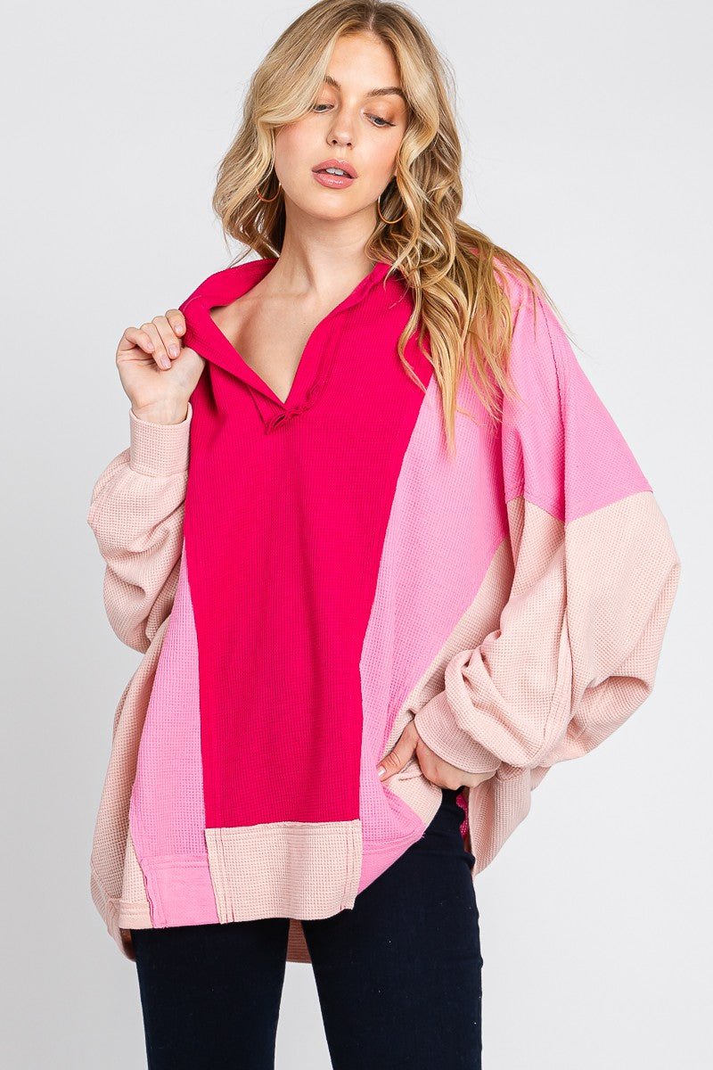 TWO COLORS - Catherine Colorblock Oversized Top