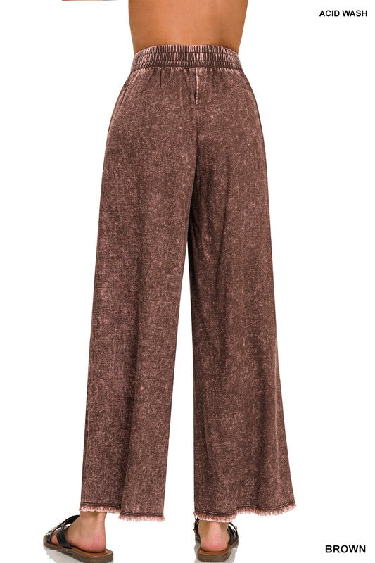 Three Colors : Neutral Acid Wash Linen Pants