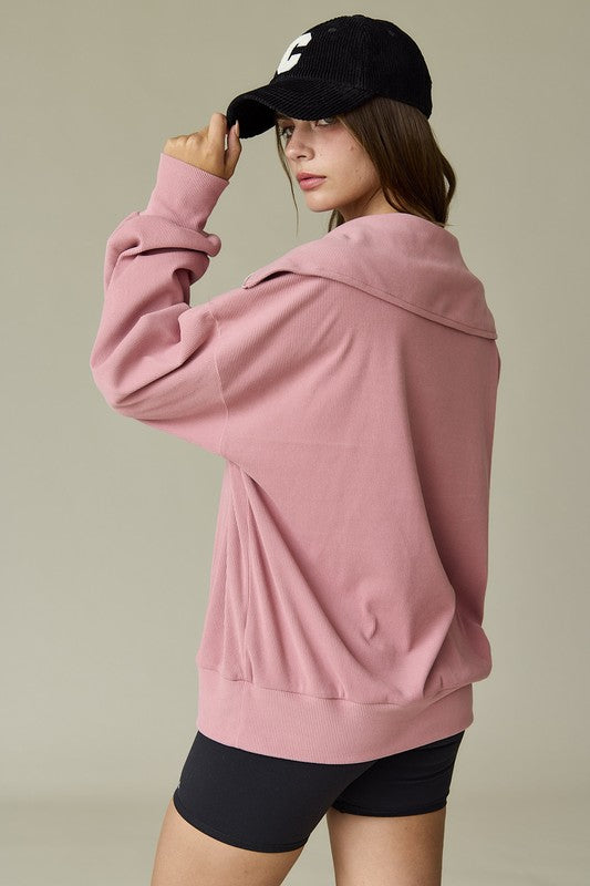 Emilia Ribbed Pullover Half Zip