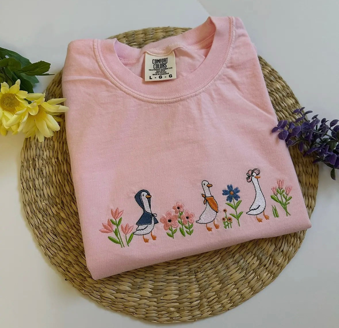 Spring Geese Embroidered Tee