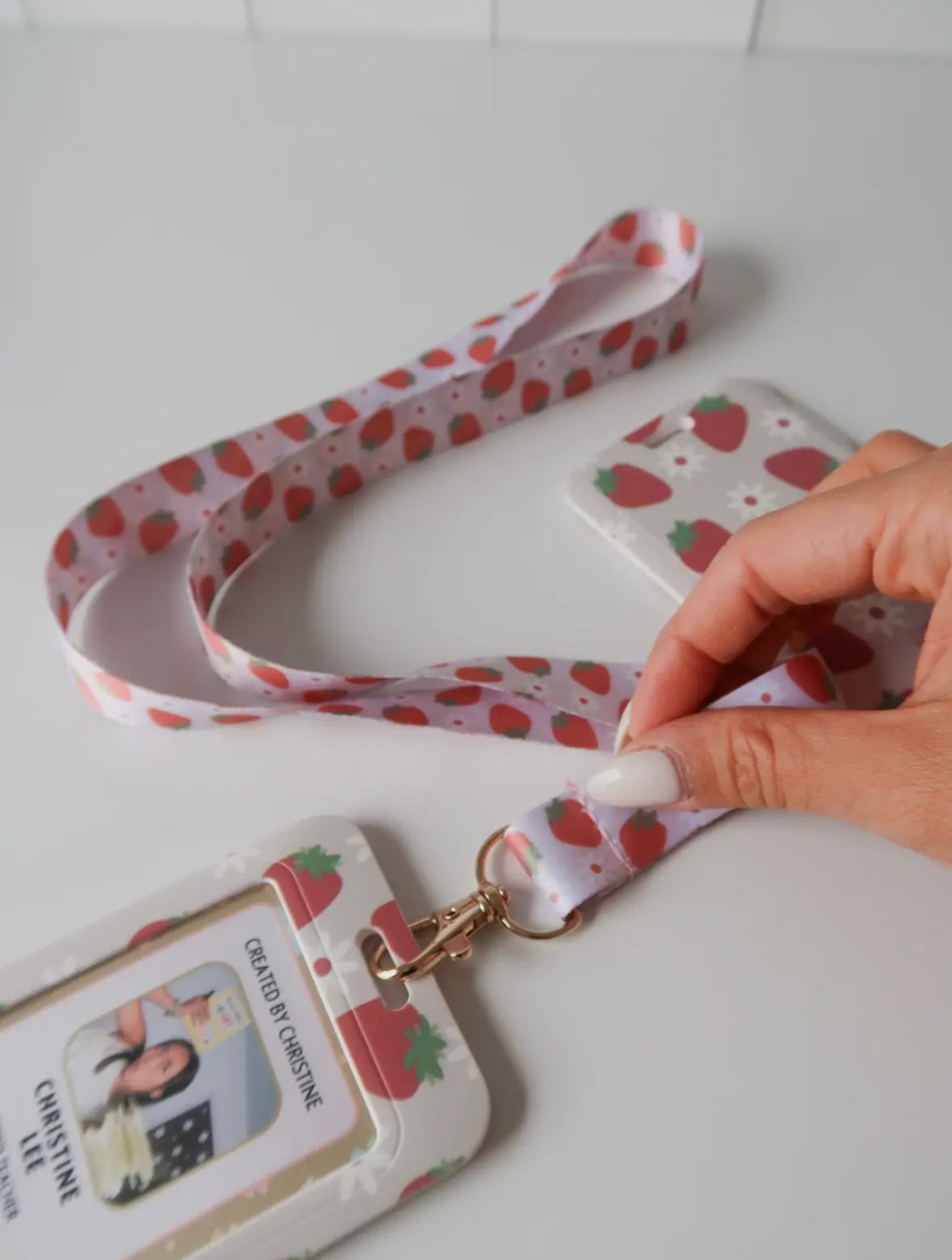 Strawberry Cream Lanyard & Badge Holder