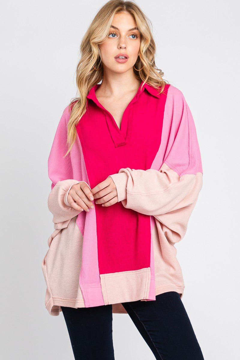 TWO COLORS - Catherine Colorblock Oversized Top