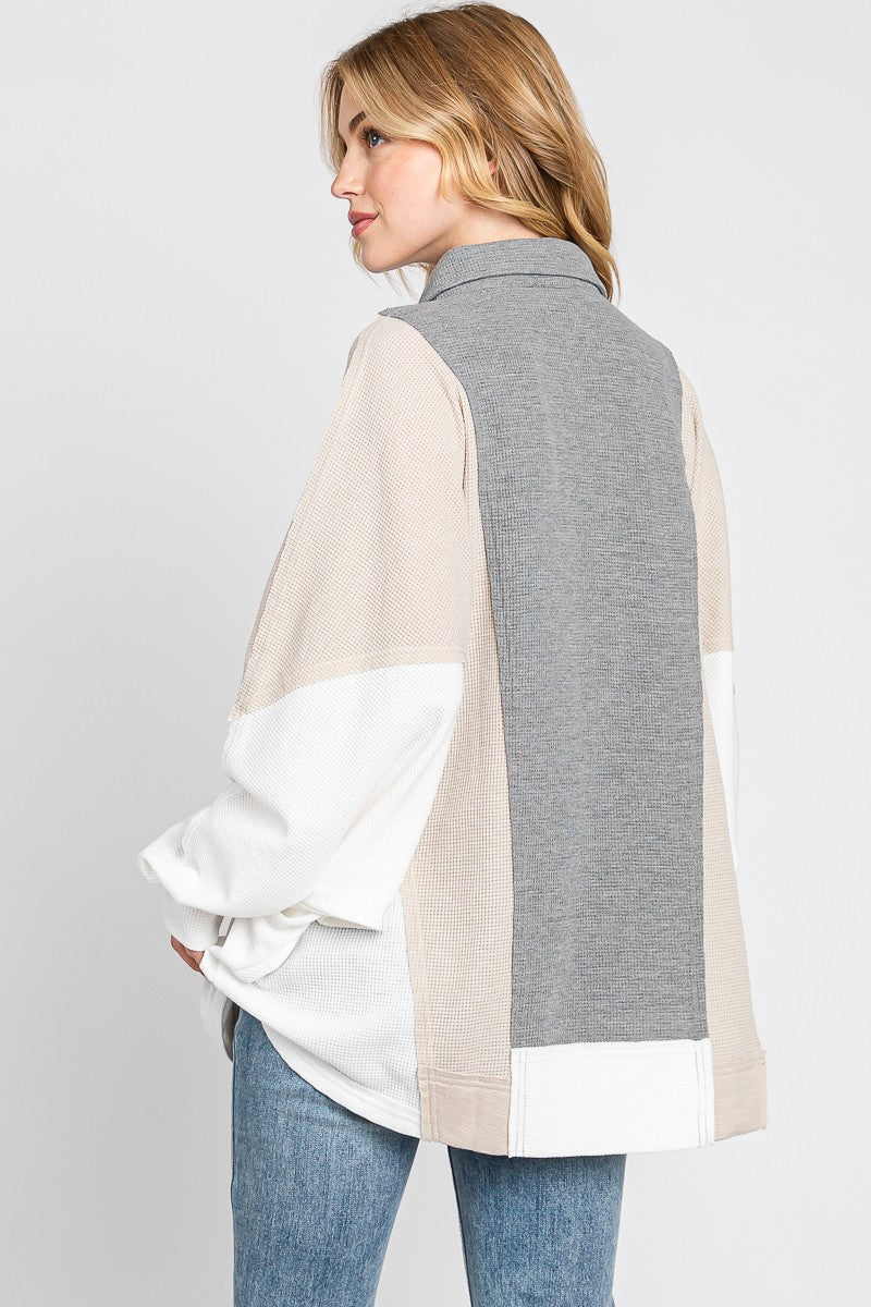 TWO COLORS - Catherine Colorblock Oversized Top