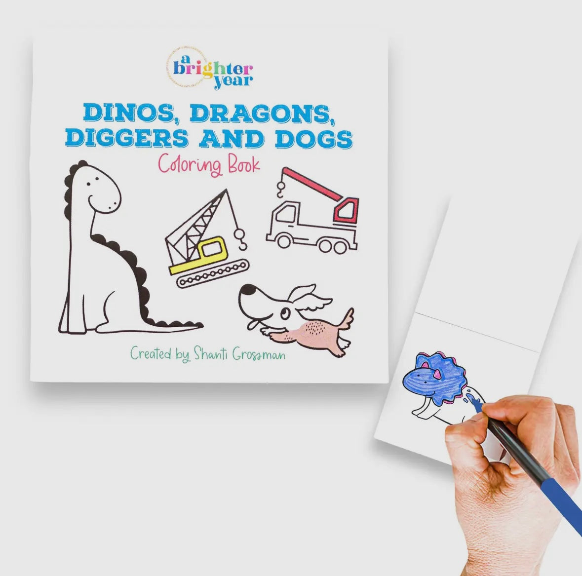 Mini Dinos Dragons Diggers and Dogs Coloring Book