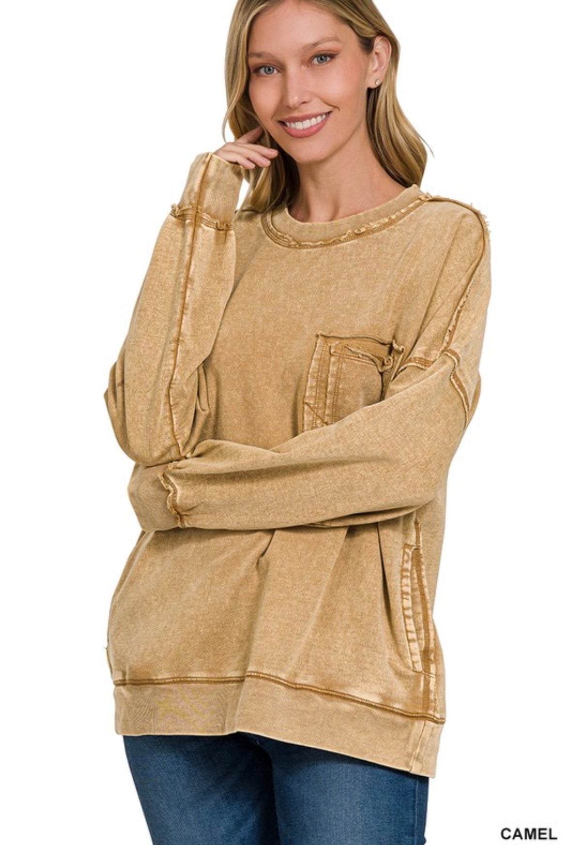 FIVE COLORS : Amelia French Terry Pocket Pullover