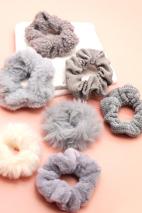 FOUR SETS - SUPER SOFT SCRUNCHES SET OF 7