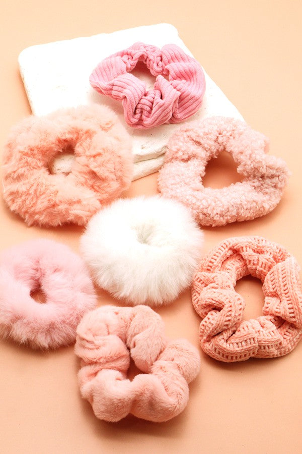 FOUR SETS - SUPER SOFT SCRUNCHES SET OF 7