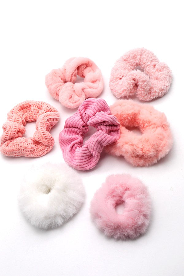 FOUR SETS - SUPER SOFT SCRUNCHES SET OF 7