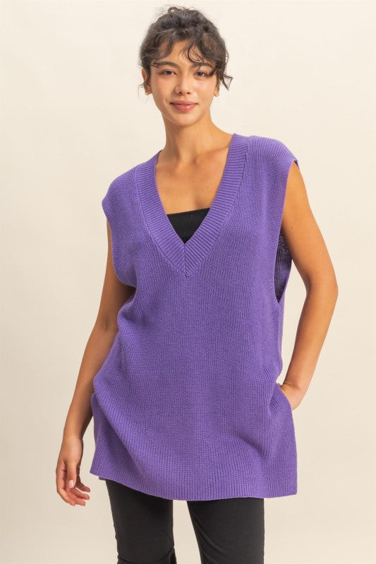 V-Neck Knitted Vest