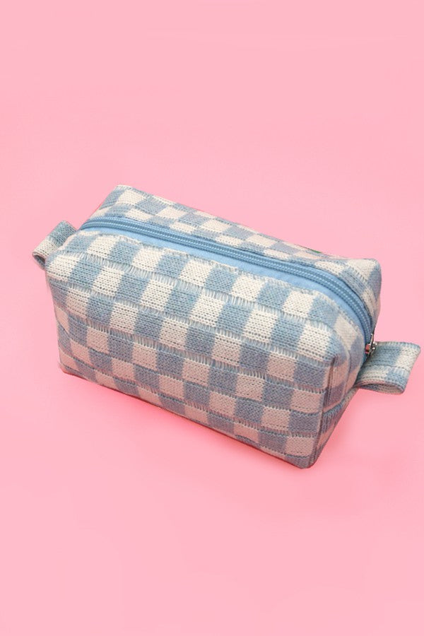 Stripe & Checker Cosmetic Bag