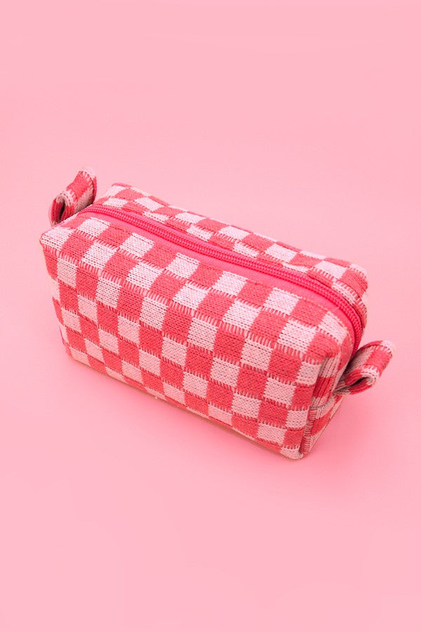 Stripe & Checker Cosmetic Bag