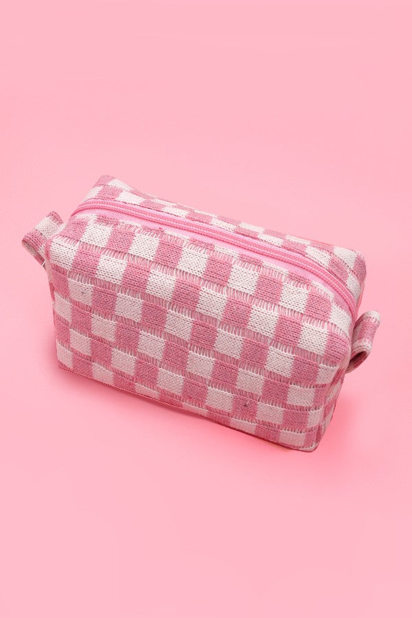 Stripe & Checker Cosmetic Bag