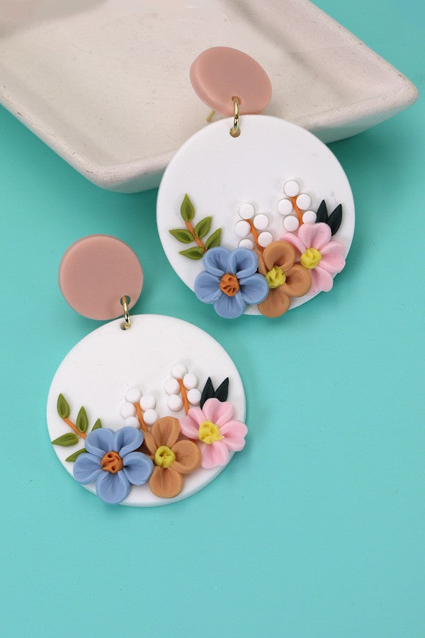 Flower Field Polymer Earrings