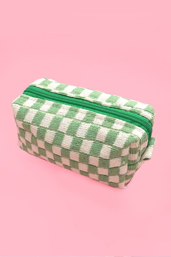 Stripe & Checker Cosmetic Bag