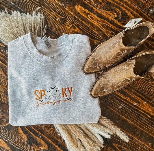 Spooky Ghost Embroidered Crewneck