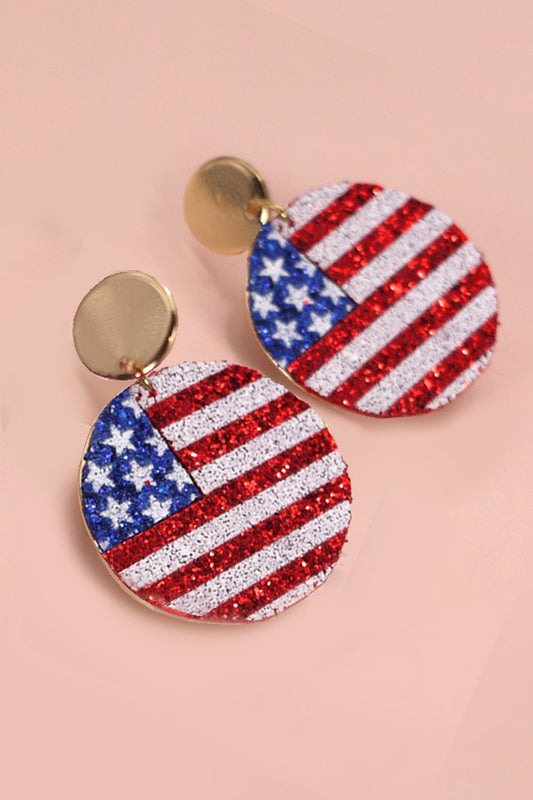 Patriotic Round Earrings