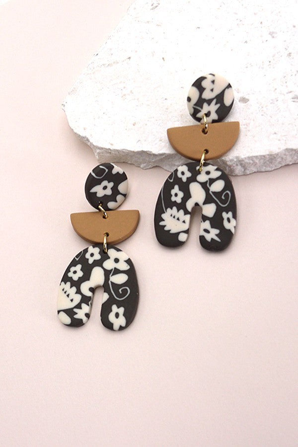 Floral Polymer Clay Earrings