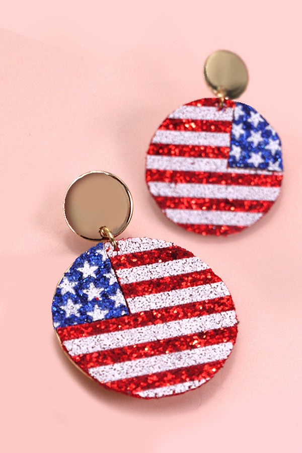 Patriotic Round Earrings