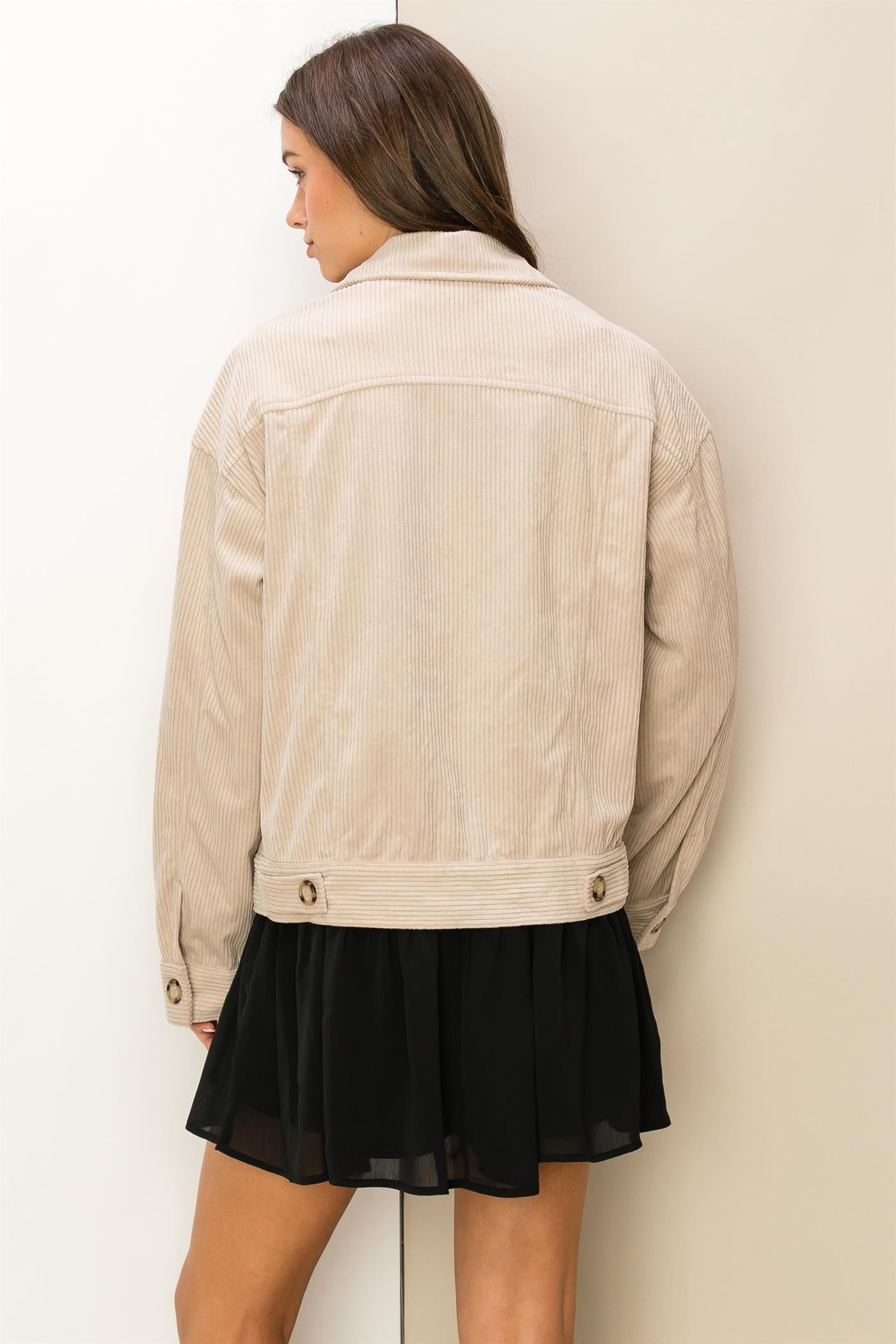 TWO COLORS - Dream Corduroy Flap Pocket Jacket