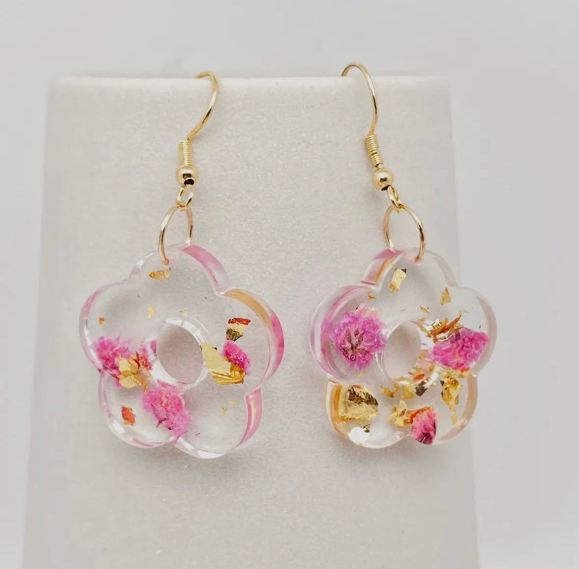 Baby’s Breath Dried Flowers Resin Earrings