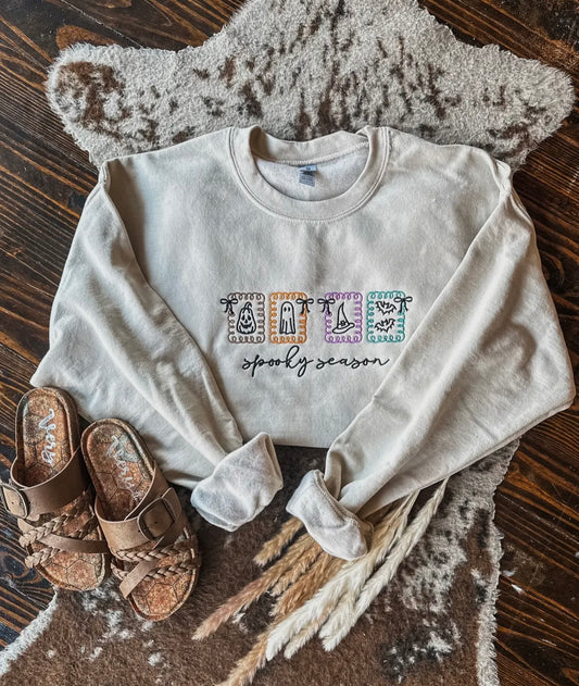 Spooky Season Stamp Embroidered Crewneck