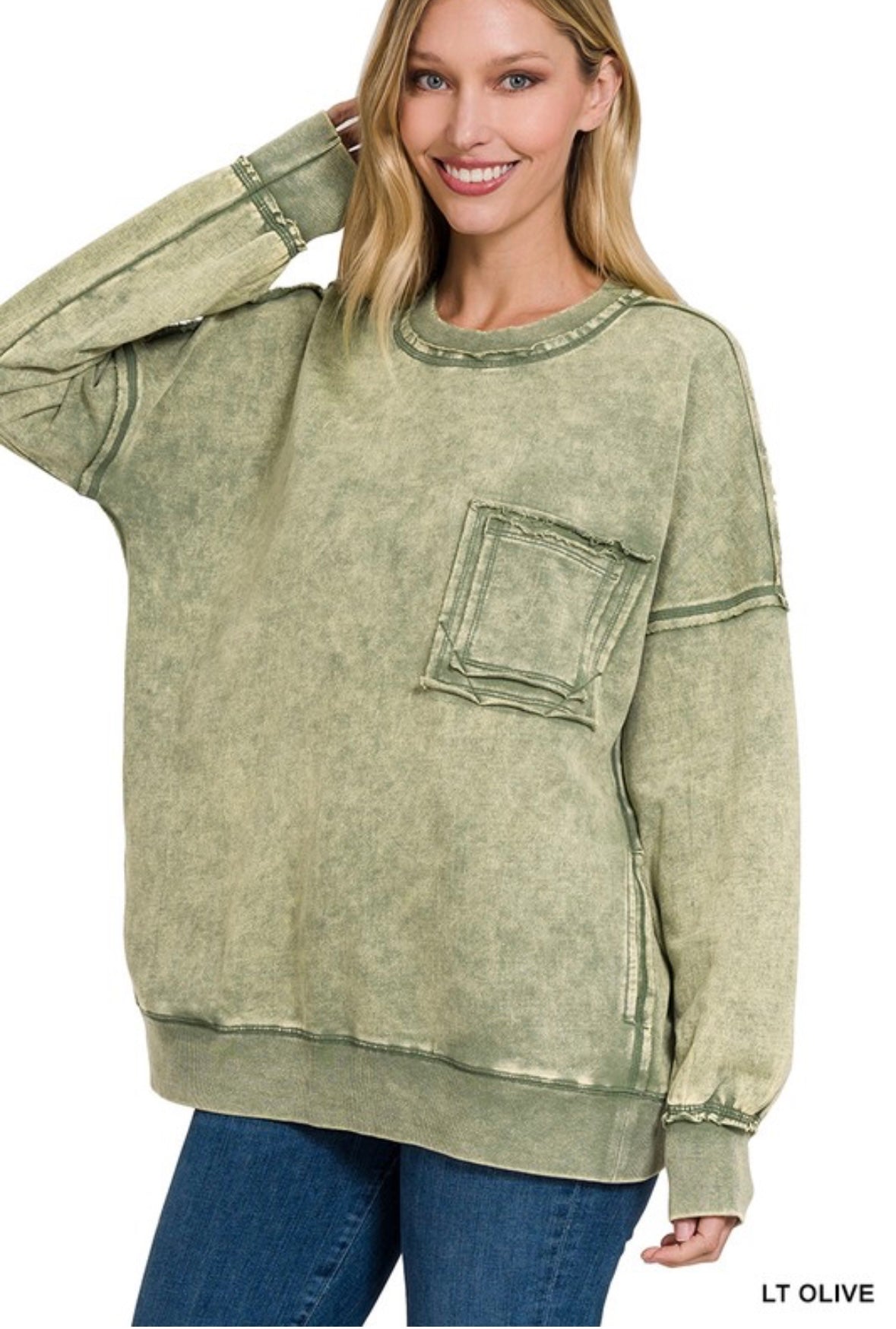 FIVE COLORS : Amelia French Terry Pocket Pullover